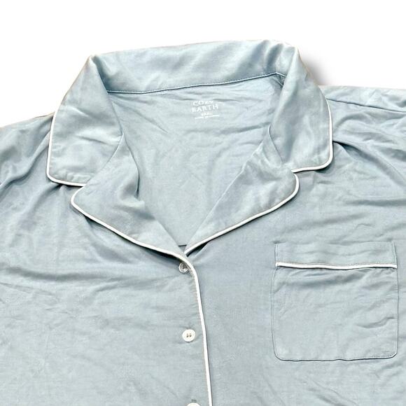 NWT Cozy Earth Women’s Size XXXL 3XL Powder Blue Bamboo Short Sleeve Pajama Top - Picture 3 of 5
